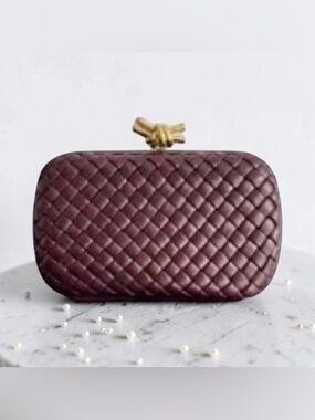 ELEGANT WOVEN DETAIL EVENING CLUTCH SHOULDER BAG